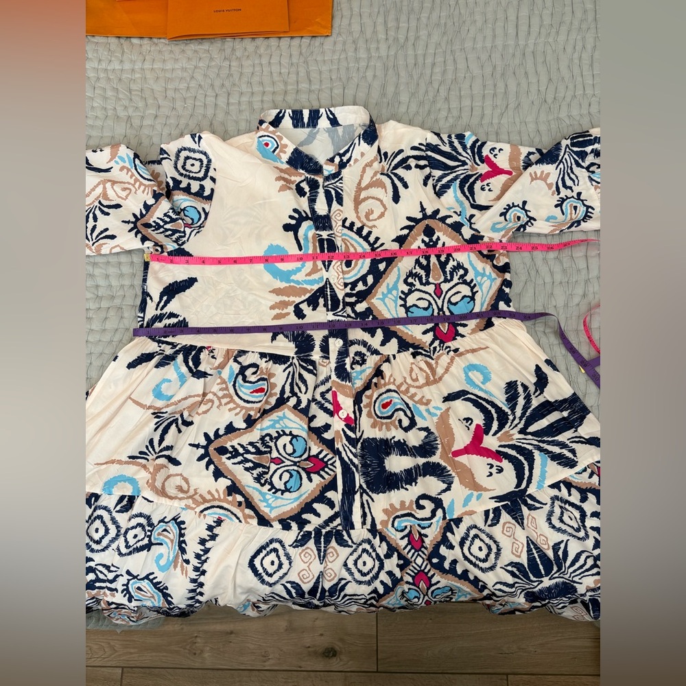 Tiered Tribal Print Dress, XL - Picture 7 of 9